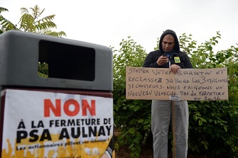 Manifestation de salaris de l'Usine Peugeot d'Aulnay