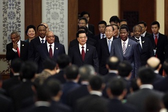 Le prsident chinois Hu Jintao avec ses homologues africains lors du sommet Chine Afrique 2012