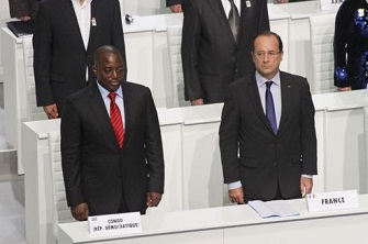 Joseph Kabila et Franois Hollande au sommet de la francophonie  Kinshasa