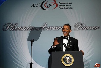 Barack Obama lors du dner de la fondation du Congressional Black Caucus