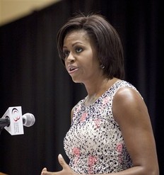Michelle Obama lors d'un discours sur la sant lors de la confrence annuelle de la fondation du black caucus