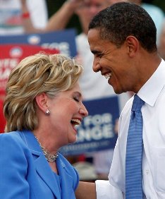 Hillary Clinton et Barack Obama le 27 juin