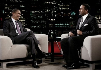 Barack Obama reu dans l'mission de Tavis Smiley sur PBS en octobre 2007