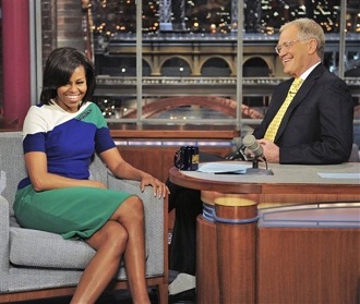 Michelle Obama participant  l'mission''The late show with David Letterman'' le lundi 19 mars 2012