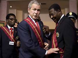 George Bush et Yayi Boni