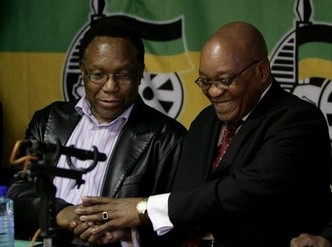 Kgalema Motlanthe, prsident par intrim et Jacob Zuma, prsident de l'ANC
