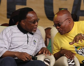 Le pr�sident sud-african Kgalema Motlanthe et Jacob Zuma, pr�sident de l'ANC