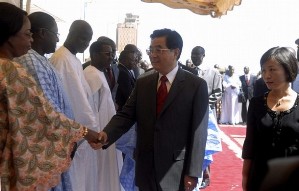 Le prsident chinois Hu Jintao lors d'un voyage sur le continent africain