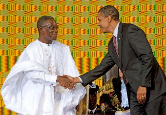 Barack Obama ici avec le prsident ghanen John Atta Mills