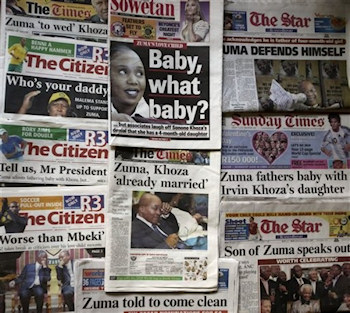 Les titres de la presse sud-africaine sur l'affaire Zuma
