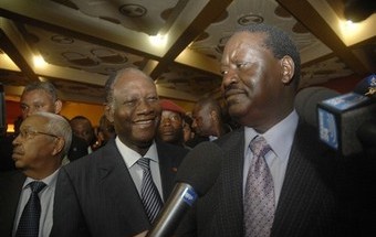 Raila Odinga avec Alassane Ouattara
