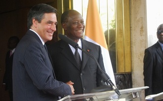 Franois Fillon et Alassane Ouattara le 15 juillet 2011  Abidjan
