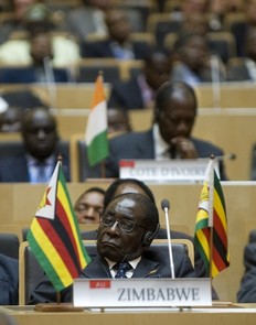 Robert Mugabe le 28 janvier 2012  Addis Adeba
