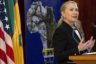 Hillary Clinton lors de son discours à Dakar le 1er août 2012