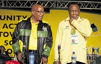 Jacob Zuma et son ex-vice prsident Kgalema Motlanthe devenu son challenger lors du congrs de l'ANC  Mangaung