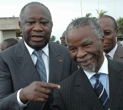 Laurent Gbagbo et Thabo Mbeki en 2004