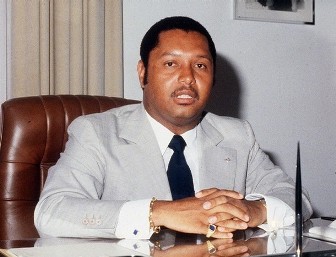 Jean-Claude Duvalier en mars 1982. Il tait alors prsident  vie