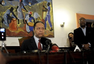 Jean-Claude Duvalier en confrence de presse le vendredi 21 janvier 2011
