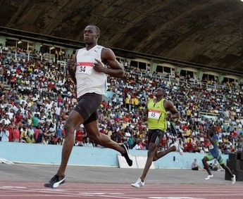 Usain Bolt d�tient le record du monde du 100 m�tres