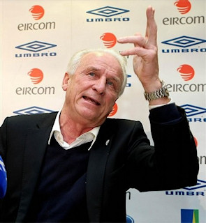 Le s�lectionneur de l'Eire Giovanni Trapattoni lors d'une conf�rence de presse le jeudi 19 novembre