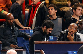 Nicolas Anelka et Thierry Henry lors de l'Open de tennis de Bercy