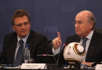 Sepp Blatter, prsident de la Fifa, et Jrme Valcke, secrtaire excutif