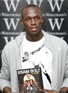 Usain Bolt à Londres le 2 septembre à l'occasion de la sortie de son livre