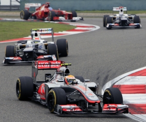 Lewis Hamilton pendant le grand prix de Chine