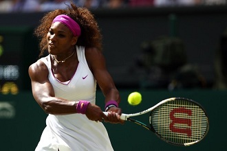Serena Williams lors de la demi-finale de Wimbledon 2012