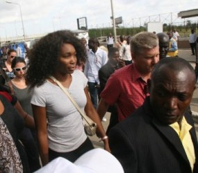 Venus Williams lors de son arrive  Lagos le mardi 30 octobre 2012