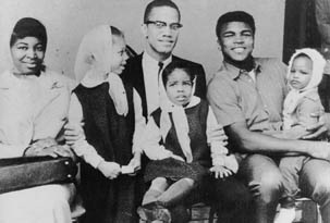 Malcolm X en famille et en compagnie de Mohammed Ali