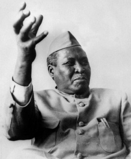 Albert John Lutuli, prix nobel de la paix et prsident de l'ANC, en octobre 1961