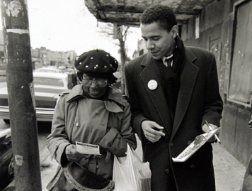 Barack Obama dans le South Side lors de sa premire campagne pour le snat local