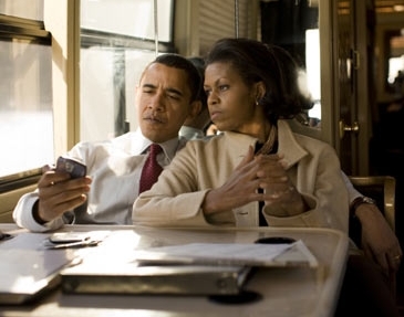 Avec Michelle Obama lors de la campagne présidentielle