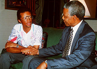 Avec Nelson Mandela en 1992
