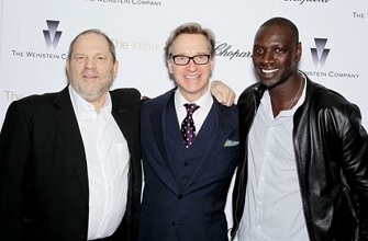 Harvey Weinstein, Paul Feig et Omar Sy lors de la projection du film ''Intouchables'' le 4 avril  New York