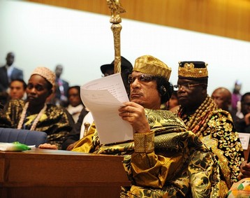 Kadhafi lors d'un sommet de l'Union Africaine