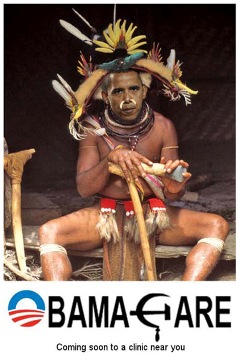 Une affiche d'un got pour le moins douteux reprsentant Barack Obama en marabout
