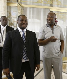 Guillaume Soro et Laurent Gbagbo quand ils taient respectivement premier ministre et prsident de la rpublique