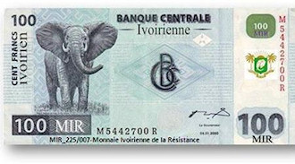 Un spcimen du nouveau franc ivoirien circulant sur le web