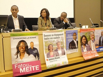 Claudy Siar, Kareen Guiock et Dogad Dogoui lors du colloque