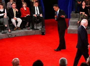 Barack Obama et John McCain lors du second dbat 