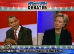 Barack Obama face  Hillary Clinton