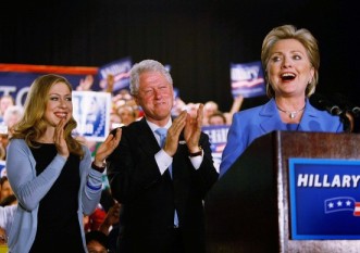 Hillary, Bill et Chelsea Clinton le 6 mai