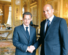 Karim Wade  l'Elyse avec Nicolas Sarkozy il y a quelques annes