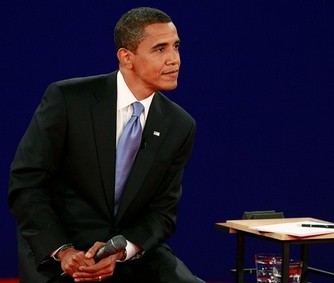 Barack Obama lors du dbat de mecredi soir (8 oct) 