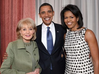 Barbara Walters en compagnie de Michelle et Barack Obama