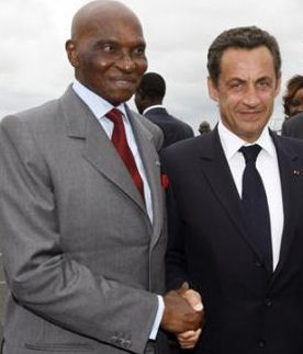 Abdoulaye Wade et Nicolas Sarkozy