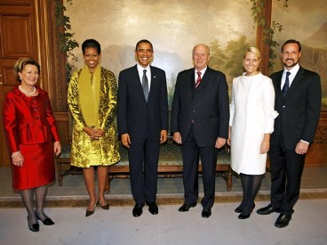 Barack et Michelle Obama en compagnie de la famille royale norvgienne