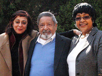 Winnie Mandela avec Nadira et VS Naipaul